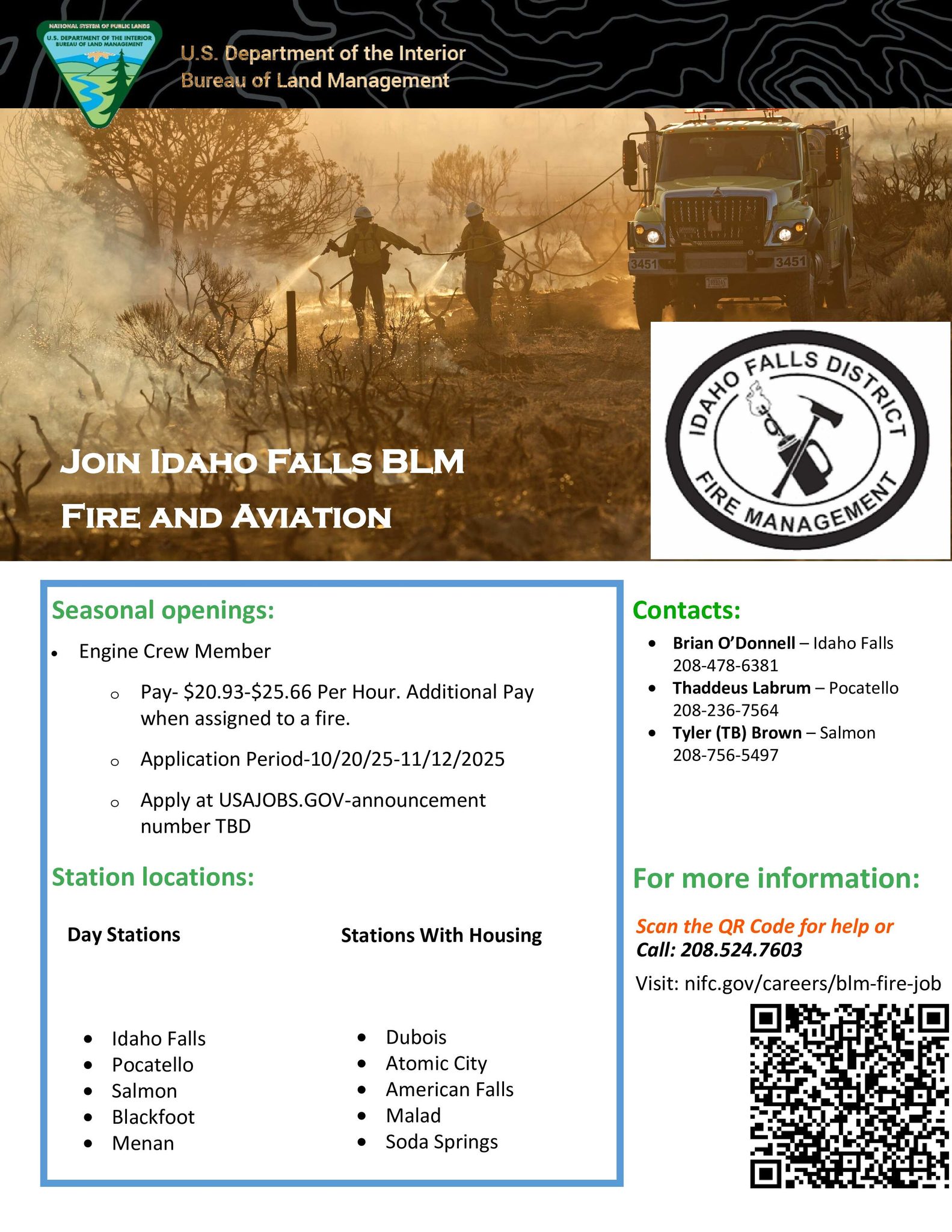 2026 Fire BLM Hire Poster